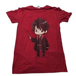 Harry Potter Shirt Mens Small Red‎ Chibi Cartoon Graphic Tee Pacific 100% Cotton